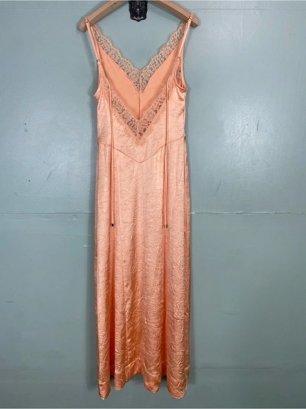 Free people Maybe Forever Maxi Dress Orange Lace Slip Size 0